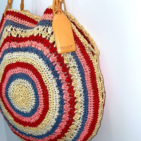 DKNY Circle Woven Boho Style Shoulder Bag - Picture 6 of 13